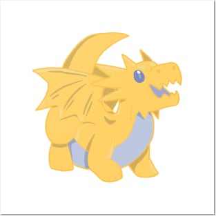 Cute Yellow Dragon Posters and Art